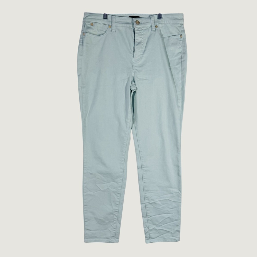 Talbots Slim Ankle Jeans Women's 8 Mint Green Stretch Denim Pants Cropped Casual